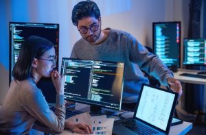 computer expert fixing slow pc software problems