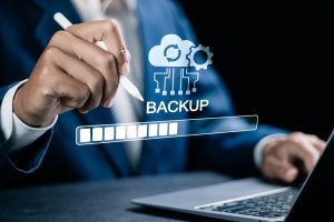 Backup,Concept,,Online,Digital,Data,Storage,And,Connection,Service.,Businessman